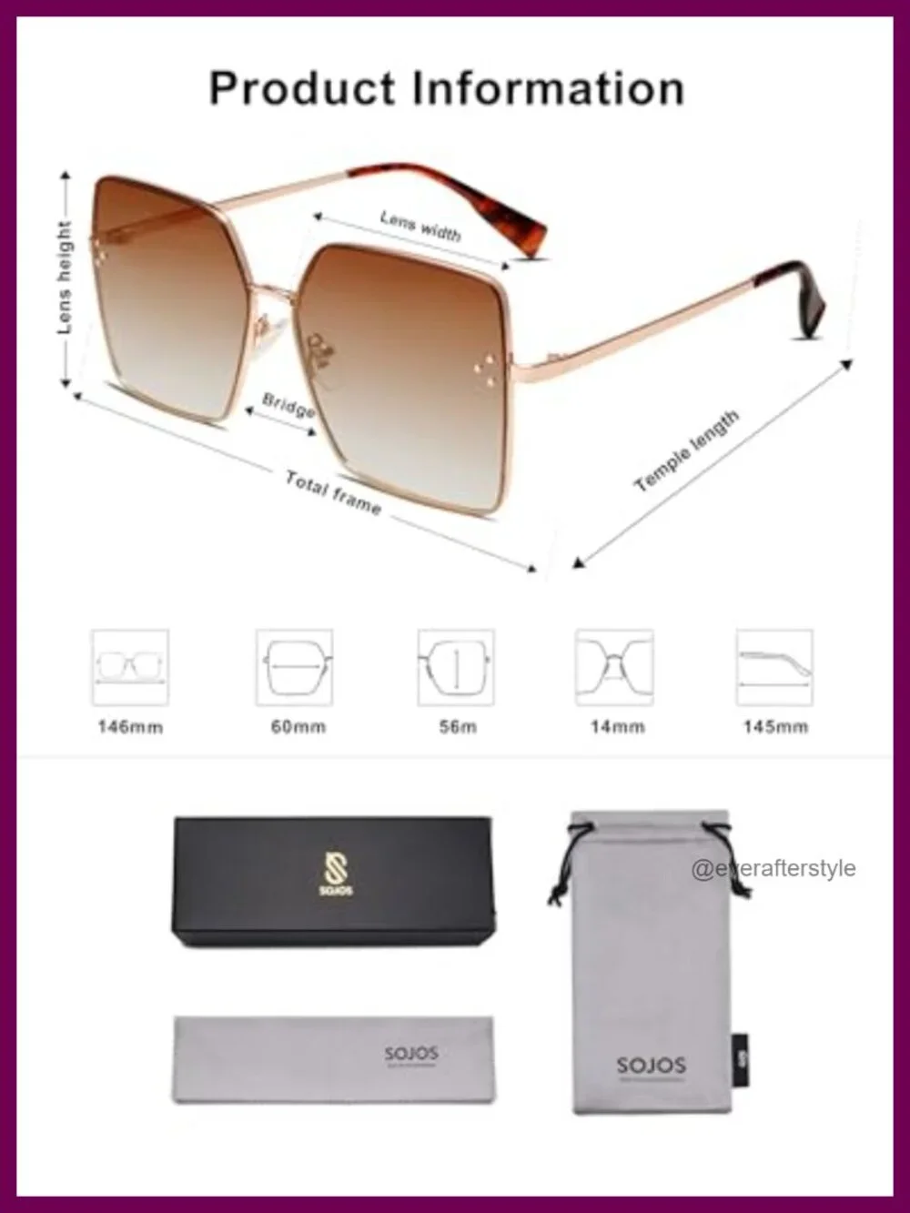 Large Square Sunglasses Women UV400 Metal Frame